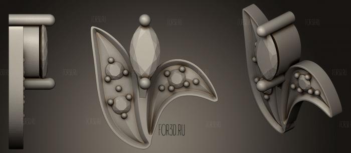 Pendant leaves stl model for CNC